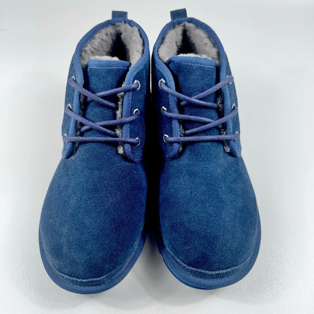 UGG Neumel 3236 Men's 9 New Navy Suede Chukka Boots UGGplush NWOB Lace Up
